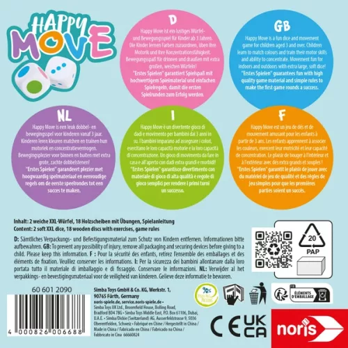 Első mozgásos játék Happy Move, 3–5 év, Többszínű