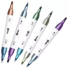   Crafty Co. metálfényű, dupla hegyű akril marker készlet, 24 db