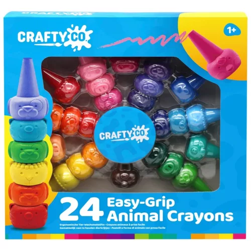 Crafty Co. egymásba rakható viaszkréta készlet, 24 db