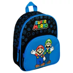 Hátizsák elülső zsebbel, Super Mario mintás