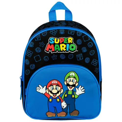 Hátizsák elülső zsebbel, Super Mario mintás