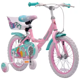   16 colos Einhorn gyerekkerékpár kiegészítő kerekekkel, pink
