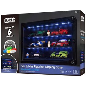   Univerzális 3-szintes Prémium LED Display – LEGO Speed Champions autókhoz & minifigurákhoz (pormentes)