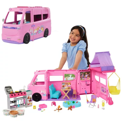 Barbie szuper kalandos lakóautó kiegészítőkkel
