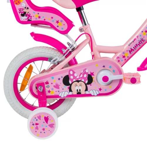 12 colos Disney Minnie egér gyerekbicikli pótkerekekkel, rózsaszín/lila