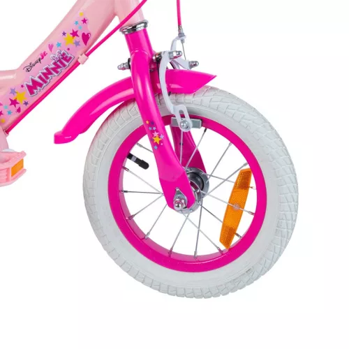 12 colos Disney Minnie Maus gyerekkerékpár kiegészítő kerekekkel, pink/lila