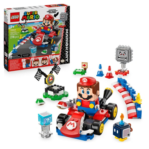 LEGO Super Mario Mario Kart - Interaktív LEGO Mario és Standard Kart 72043 – alternatív kép 1