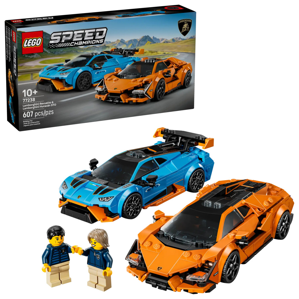LEGO 77238 Speed Champions Technic Lamborghini Revuelto és Huracán STO – fő nézet