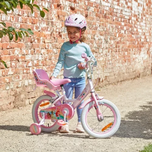 14 colos Disney Princess gyerekbicikli pótkerekekkel, rózsaszín