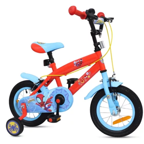 12 colos gyerekbicikli Marvel Spidey pótkerekekkel, piros/kék
