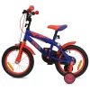 14 colos gyerekbicikli Pókember pótkerekekkel, kék/piros