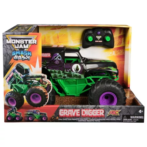 Monster Jam távirányítós autó Smash & Bash RC Grave Digger 1:15, 3–5 év, Többszínű