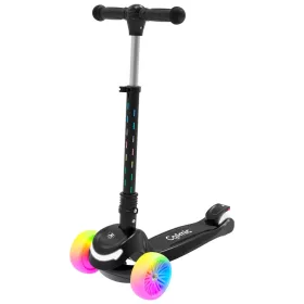 Rahmory Cosmic Tri-Scooter gyerek roller LED kerekekkel, fekete, 3–5 év, Többszínű