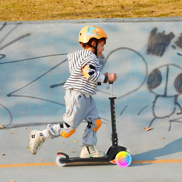 Rahmory Cosmic Tri-Scooter gyerek roller LED kerekekkel, fekete – alternatív kép 2