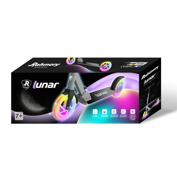 Rahmory Lunar Inline Scooter Összecsukható Roller LED Kerekekkel Szürke – alternatív kép 2