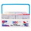 Crafty Co. Deluxe dupla hegyű alkoholos filctoll szett tárolódobozzal, 300 db