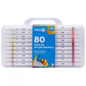 Crafty Co. Dual Tip profi akril marker szett, 80 db