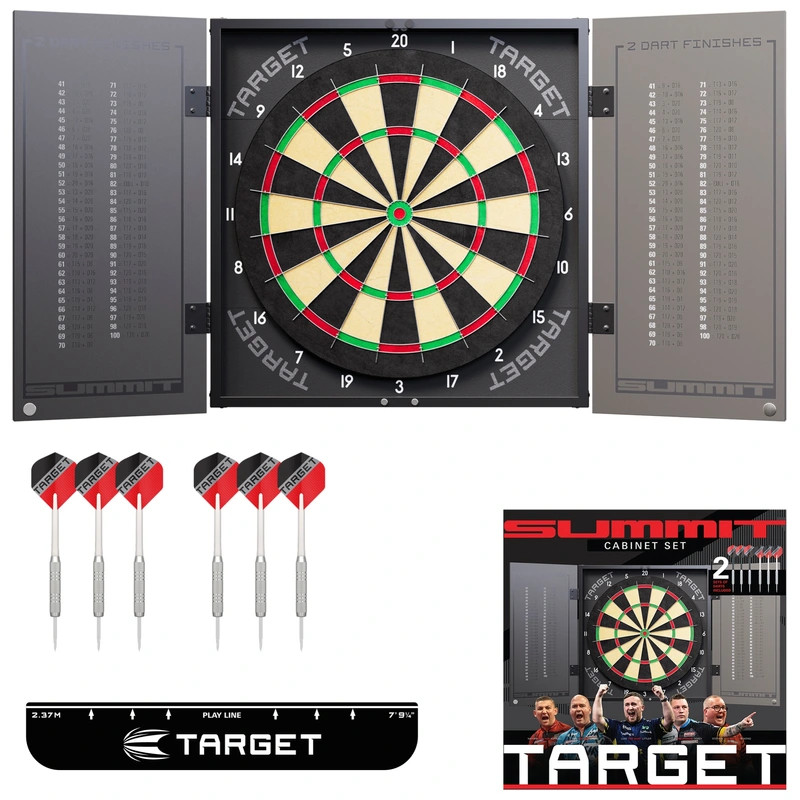 Cél darts tábla szekrényben darts-szal – fő nézet