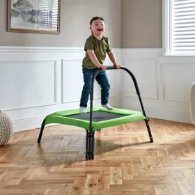 Gyerek trambulin rúddal, zöld