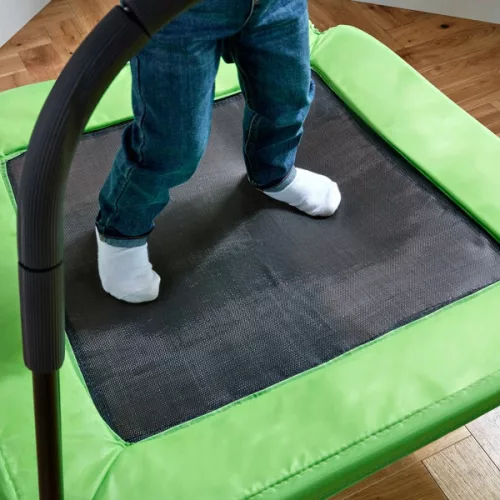 Gyerek trambulin rúddal, zöld