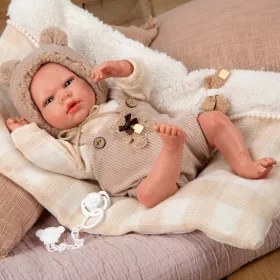 Arias Reborn Noah élethű babajáték párnával, 40 cm