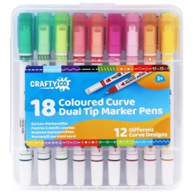   Crafty Co. 2 az 1-ben tollak fineliner heggyel és mintázó görgővel, 18 db