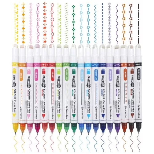 Crafty Co. 2 az 1-ben tollak fineliner heggyel és mintázó görgővel, 18 db