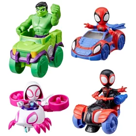  Marvel Pókember és csodálatos barátai hősjármű csomag, 4 figura, 4 jármű