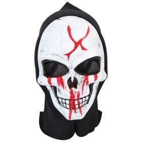 Véres maszk csuklyával, halloweeni jelmez