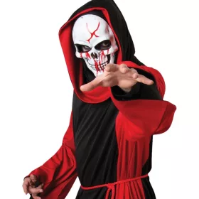 Véres maszk csuklyával, halloweeni jelmez