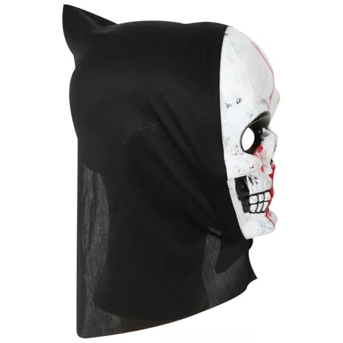 Véres maszk csuklyával, halloweeni jelmez