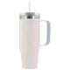 Rozsdamentes acél kulacspohár szívószállal, 900 ml, bézs