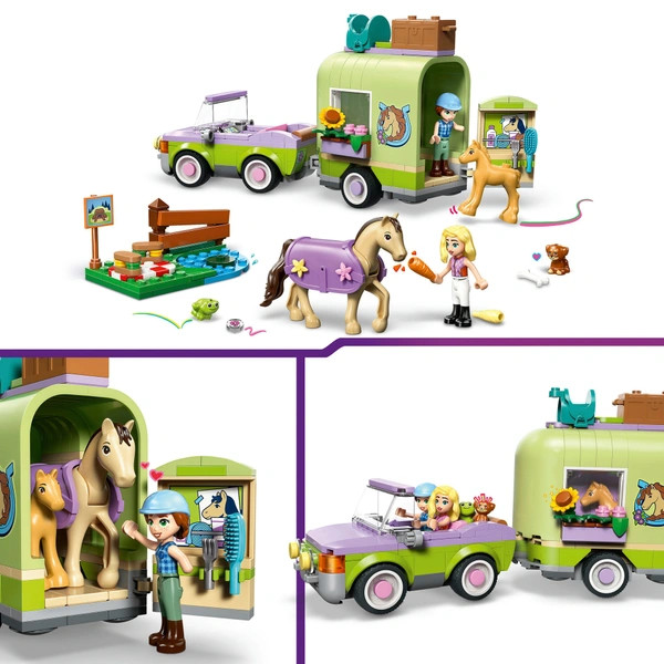 LEGO Friends Ló és csikó lószállító utánfutóval 42695 – alternatív kép 3
