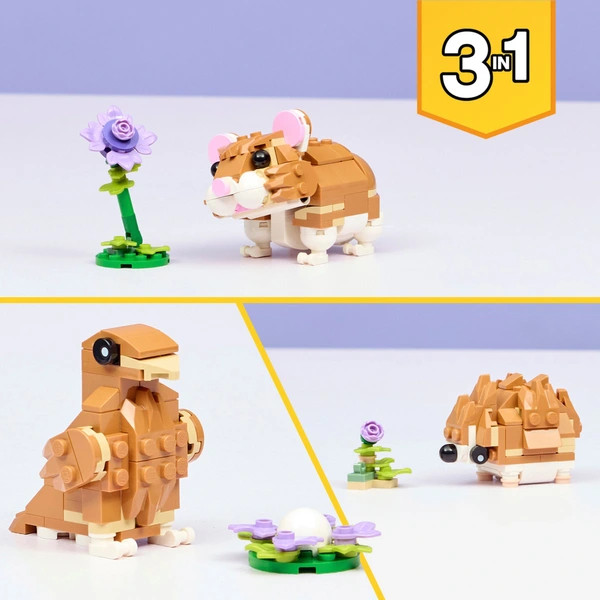 LEGO Creator Aranyos hörcsög virággal 3 az 1-ben 31376 – alternatív kép 3