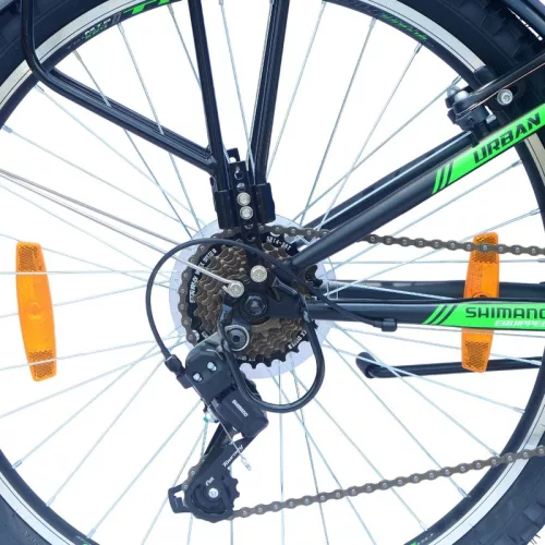 24 colos Urban Tronix StVZO Mountainbike, fekete/zöld