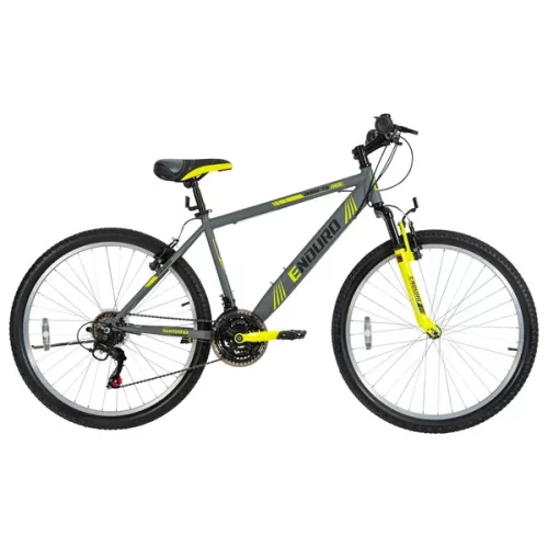 26 colos Mountain Bike Enduro kerékpár, szürke/sárga