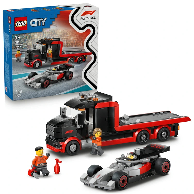 LEGO City F1 teherautó Audi F1 versenyautóval 60493 – fő nézet