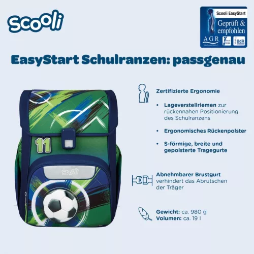 EasyStart Soccer Champ iskolatáska szett, 5 részes