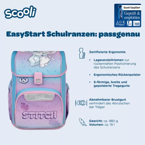 EasyStart Stitch iskolatáska szett, 5 részes