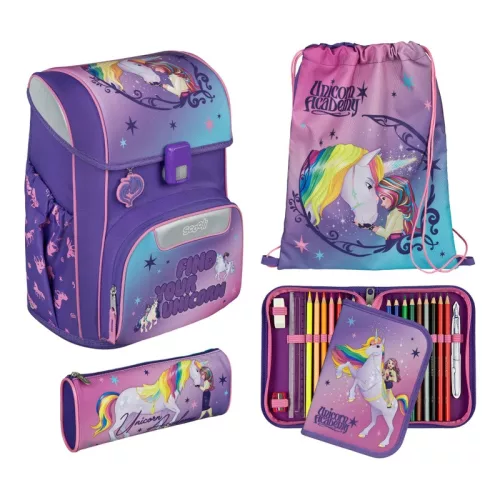 EasyStart Unicorn Academy iskolatáska szett, 5 részes
