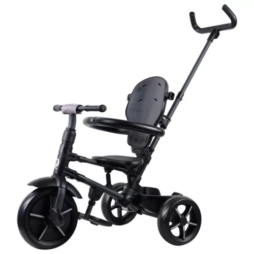 QPlay Rito STAR tricikli és babakocsi kormánykerékkel és tetővel, szürke