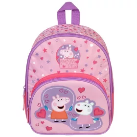 Peppa Malac hátizsák elülső zsebbel, rózsaszín