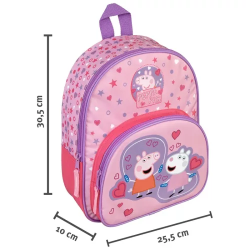Peppa Malac hátizsák elülső zsebbel, rózsaszín