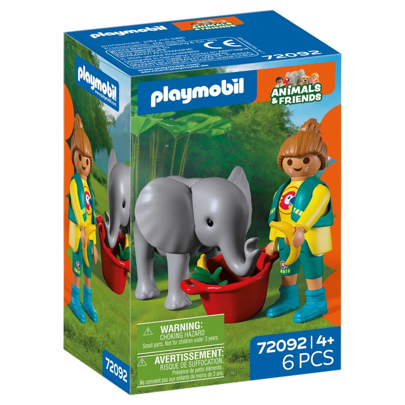 PLAYMOBIL Állatok és barátok 72092 Állatkert: Bébi elefánt és gondozója – fő nézet