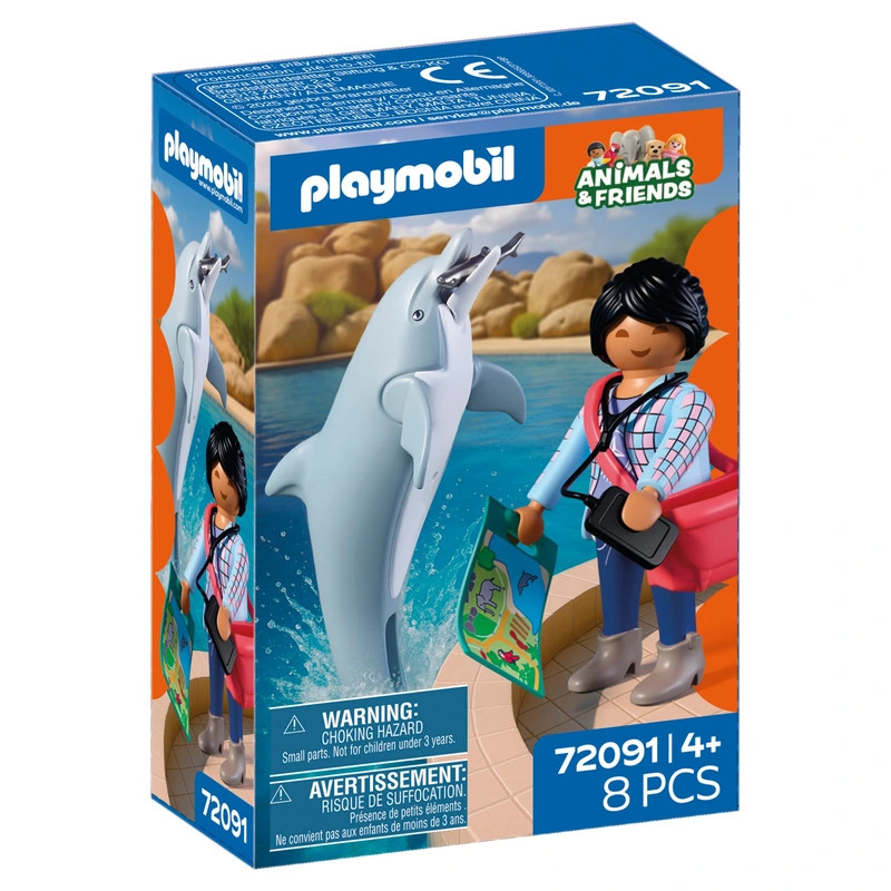 PLAYMOBIL Állatok és barátok 72091 Állatkert: Delfin és látogató – fő nézet