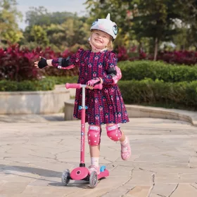   Globber Tri-Scooter PRIMO PLUS LIGHTS gyerekroller LED kerekekkel, pink
