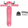 Globber Tri-Scooter PRIMO PLUS LIGHTS gyerekroller LED kerekekkel, pink