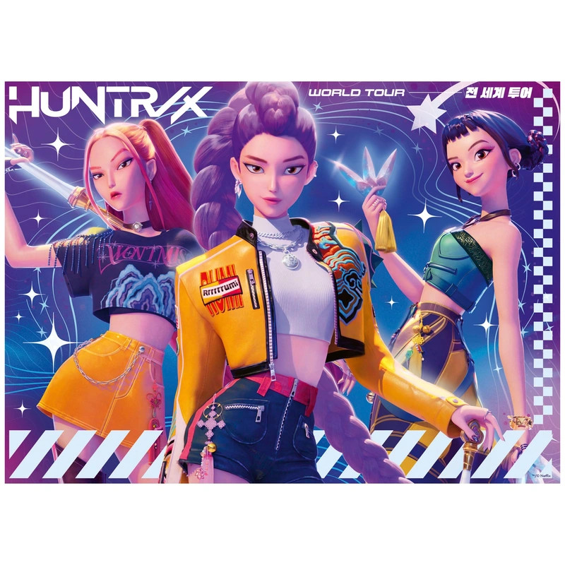 Ravensburger gyerekpuzzle KPop Demon Hunters 4 az 1-ben szett 100 darabos – alternatív kép 1