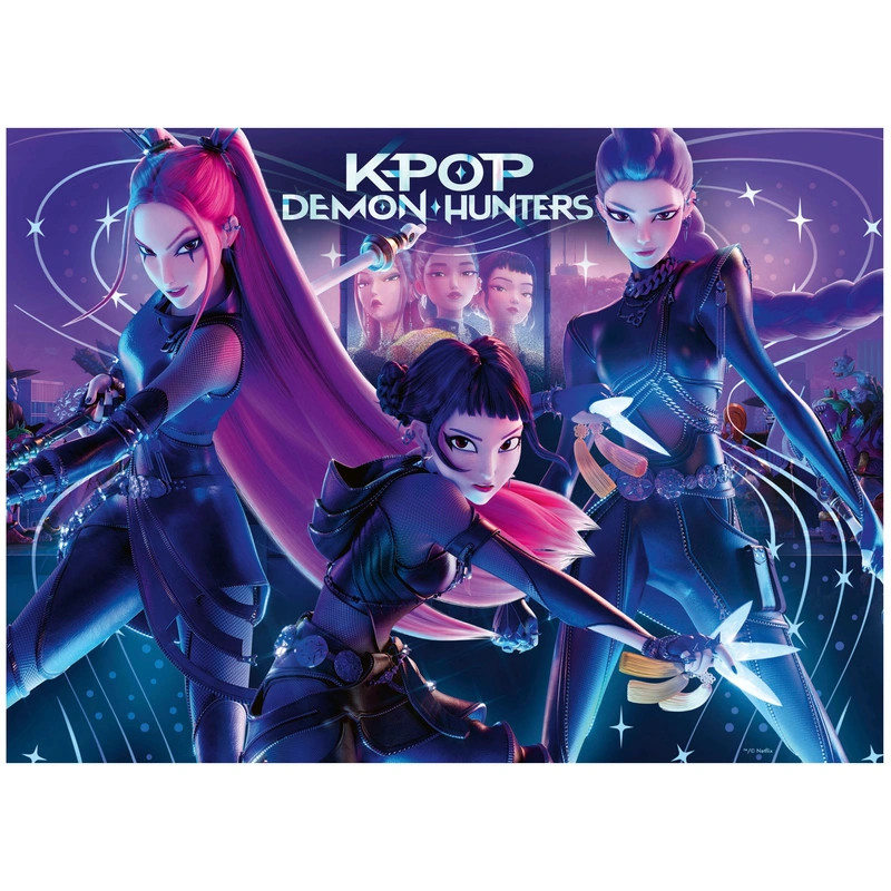 Ravensburger gyerekpuzzle KPop Demon Hunters 4 az 1-ben szett 100 darabos – alternatív kép 3