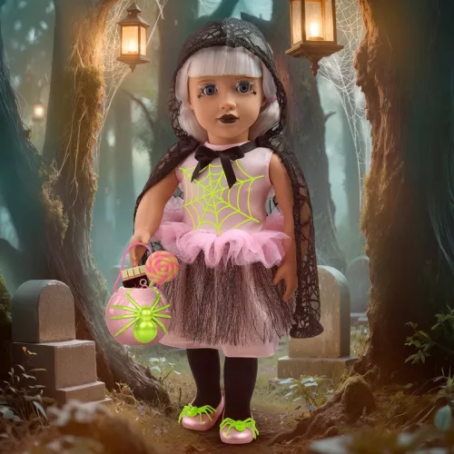Our Generation Celebration Venessa halloweeni pókos gyűjtői baba, 45 cm